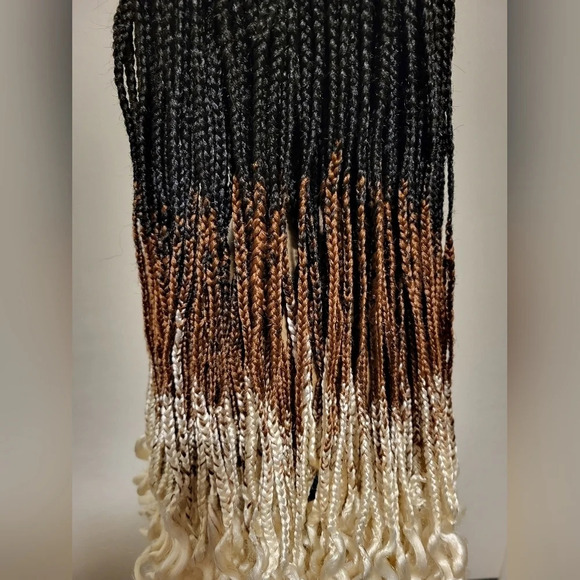 French Braid Fashion Lace Front Wig - Ombre - Picture 9 of 13